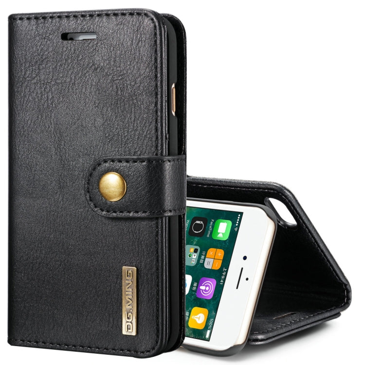 DG.MING For iPhone SE 2020 & 8 & 7  Crazy Horse Texture Horizontal Flip Detachable Magnetic Protective Case with Holder & Card Slots & Wallet(Black) - More iPhone Cases by DG.MING | Online Shopping South Africa | PMC TechLife | Buy Now Pay Later Mobicred