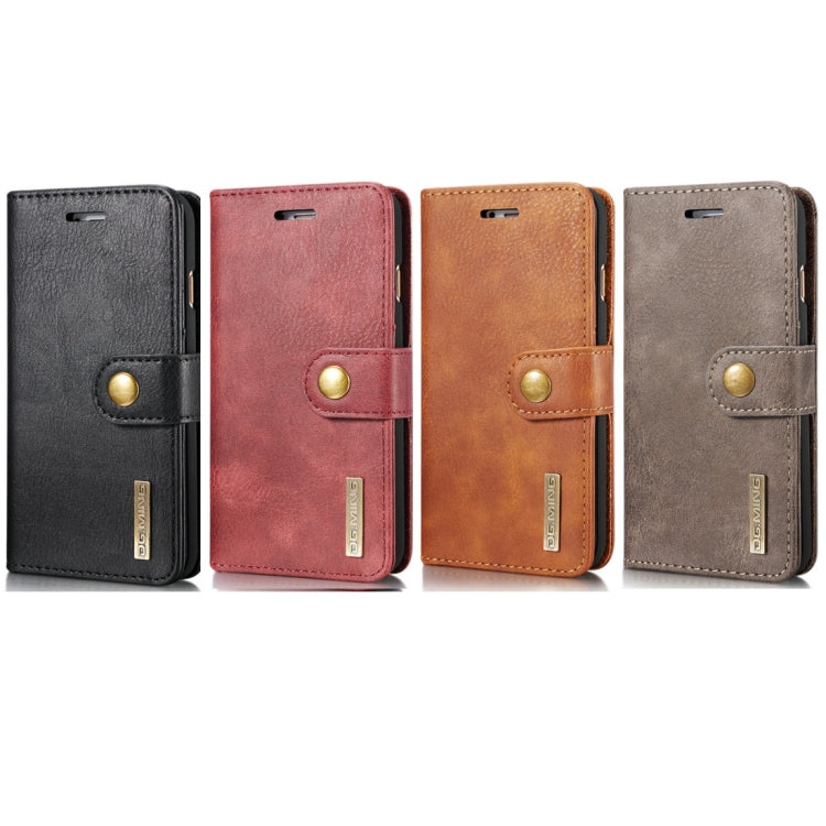 DG.MING For iPhone SE 2020 & 8 & 7  Crazy Horse Texture Horizontal Flip Detachable Magnetic Protective Case with Holder & Card Slots & Wallet(Brown) - More iPhone Cases by DG.MING | Online Shopping South Africa | PMC TechLife | Buy Now Pay Later Mobicred