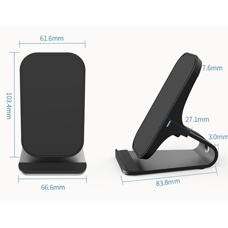 HAMTOD M5 15W Intelligent Dual Coil Design Qi Standard Holder Wireless Charger with Indicator Light, Support Fast Charging(Silver) - Wireless Charger by HAMTOD | Online Shopping South Africa | PMC TechLife | Buy Now Pay Later Mobicred