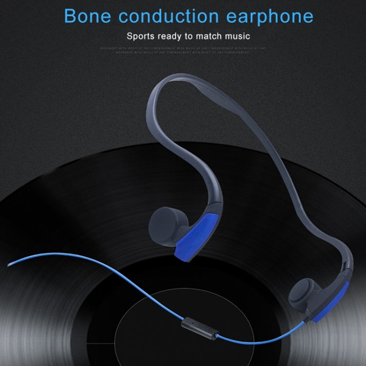 Rear Hanging Wire-Controlled Bone Conduction Outdoor Sports Headphone(Blue) - free shipping - PMC TechLife - Order now!