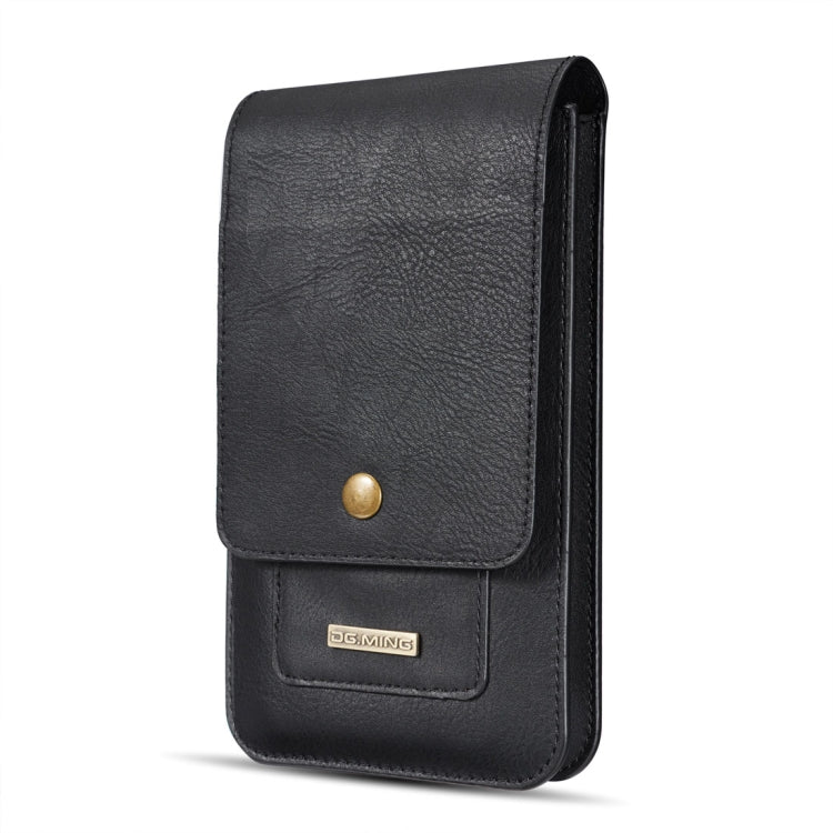 DG.MING Universal Cowskin Leather Protective Case Waist Bag with Card Slots & Hook, For iPhone, Samsung, Sony, Huawei, Meizu, Lenovo, ASUS, Oneplus, Xiaomi, Cubot, Ulefone, Letv, DOOGEE, Vkworld, and other Smartphones Below 5.2 inch(Black) - More iPhone Cases by DG.MING | Online Shopping South Africa | PMC TechLife | Buy Now Pay Later Mobicred