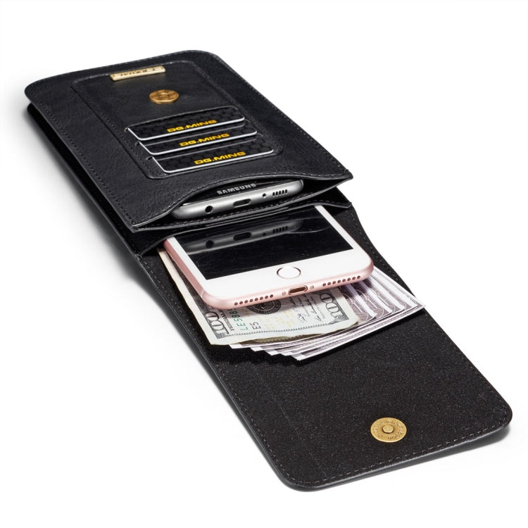 DG.MING Universal Cowskin Leather Protective Case Waist Bag with Card Slots & Hook, For iPhone, Samsung, Sony, Huawei, Meizu, Lenovo, ASUS, Oneplus, Xiaomi, Cubot, Ulefone, Letv, DOOGEE, Vkworld, and other Smartphones Below 5.2 inch(Black) - More iPhone Cases by DG.MING | Online Shopping South Africa | PMC TechLife | Buy Now Pay Later Mobicred