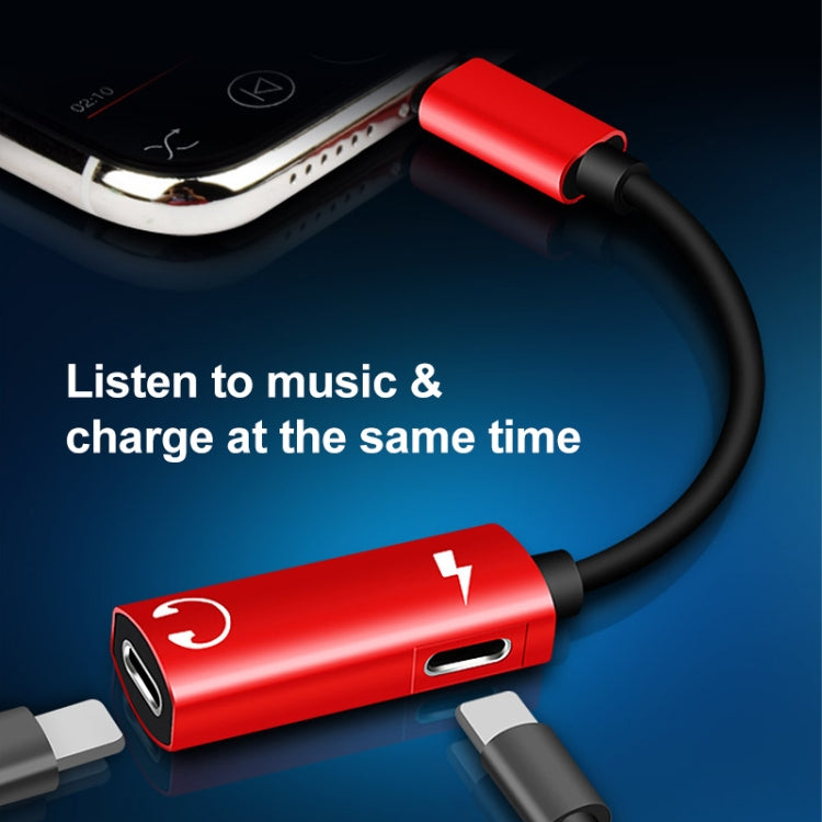 2 in 1 8 Pin Male to Dual 8 Pin Female Charging and Listening to Music Audio Earphone Adapter, Compatible with All IOS Systems(Silver) - Earphone Adapter by PMC TechLife | Online Shopping South Africa | PMC TechLife