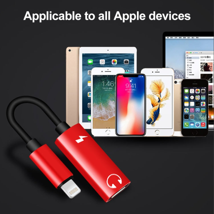 2 in 1 8 Pin Male to Dual 8 Pin Female Charging and Listening to Music Audio Earphone Adapter, Compatible with All IOS Systems(Gold) - Earphone Adapter by PMC TechLife | Online Shopping South Africa | PMC TechLife