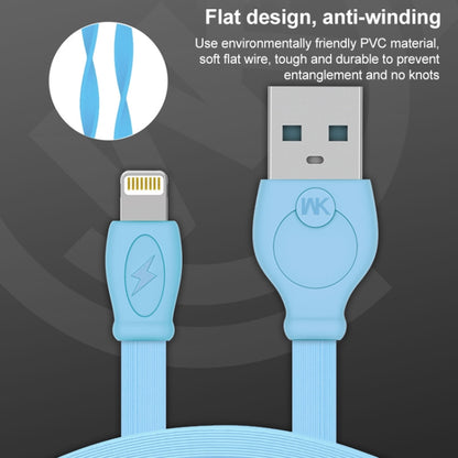 WK WDC-023i 2.4A 8 Pin Fast Charging Data Cable, Length: 1m(Blue) - Normal Style Cable by WK | Online Shopping South Africa | PMC Jewellery