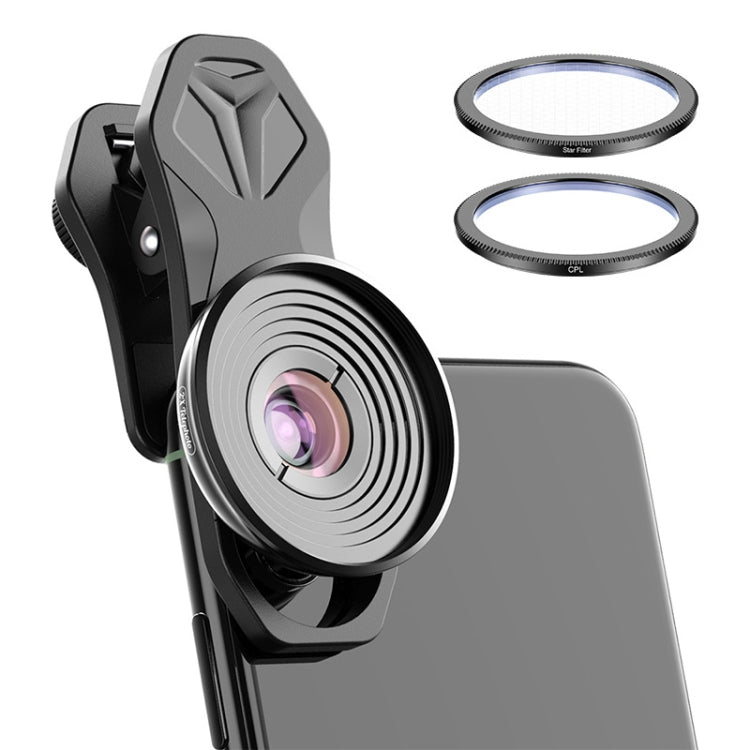 APEXEL APL-HB10X Macro Lens Telephoto Clip + Star Light Filter + CPL Phone Lens Kit - Combination Lens by APEXEL | Online Shopping South Africa | PMC Jewellery