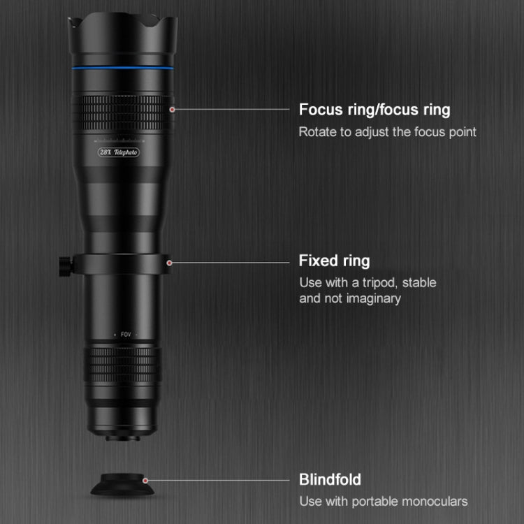 APEXEL APL-JS28X 28X HD External Dual-adjustment Zoom Telescope Universal Telephoto Phone Lens - Others Lens by APEXEL | Online Shopping South Africa | PMC Jewellery