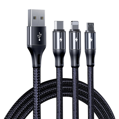 ROCK G18 Flash Charge Series 3 in 1 Data Cable USB to 8PIN + USB-C / Type-C + Micro USB Charging Cable, Cable Length: 120cm - Multifunction Cable by ROCK | Online Shopping South Africa | PMC Jewellery