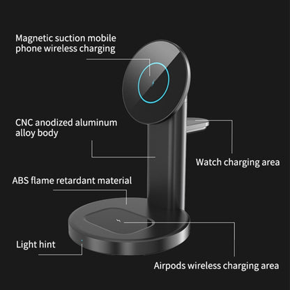 TOTUDESIGN S36 Speedy Series 3 In 1 Magnetic Wireless Charger (Black) - Wireless Charger by TOTUDESIGN | Online Shopping South Africa | PMC Jewellery