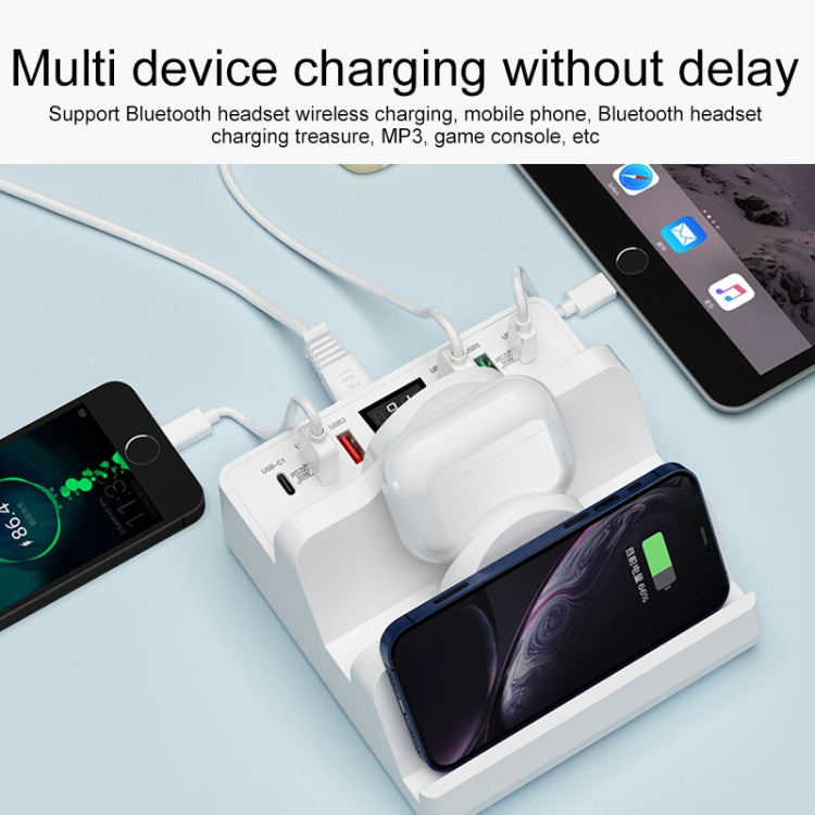 F6 Multifunctional Dual Wireless Charger with Phone Holder & Current Display, AU Plug - Wireless Charger by PMC TechLife | Online Shopping South Africa | PMC TechLife