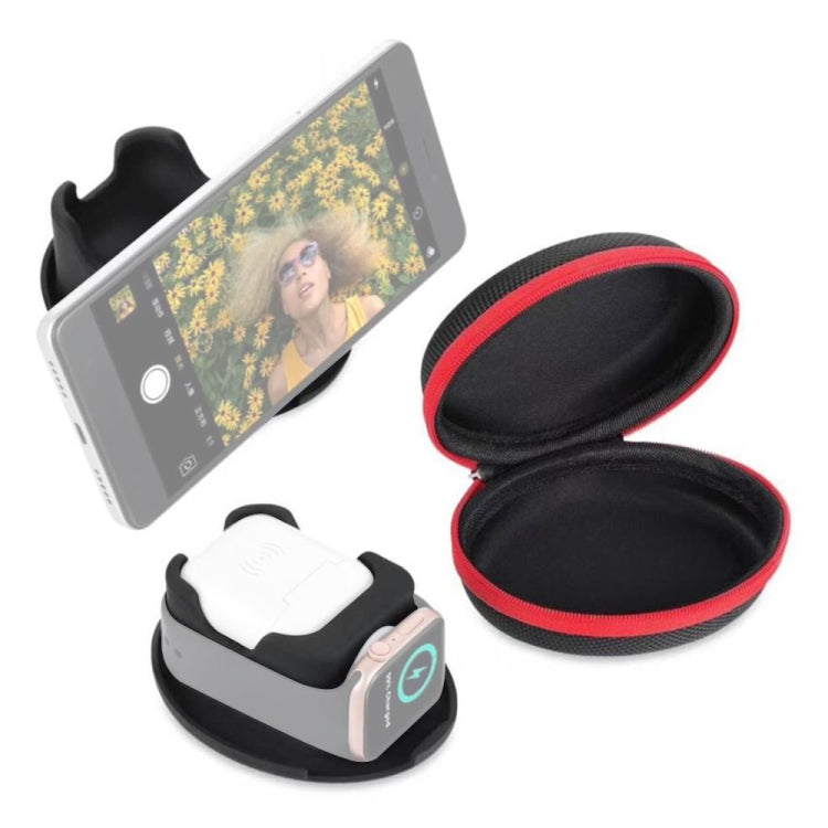 3 in 1 Charger Holder Base for Watch & AirPods with Zippered Storage Bag & Carabiner - Other Accessories by PMC TechLife | Online Shopping South Africa | PMC TechLife