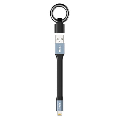 IVON CA90 2.4A USB to 8 Pin Portable Data Cable with Ring, Length: 14.5cm(Dark Gray) - Normal Style Cable by IVON | Online Shopping South Africa | PMC Jewellery