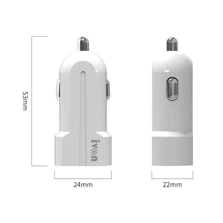 IVON CC13 QC 3.0 Fast Charging Car Charger Set with Micro USB Charging Cable (White) - Car Charger by IVON | Online Shopping South Africa | PMC Jewellery