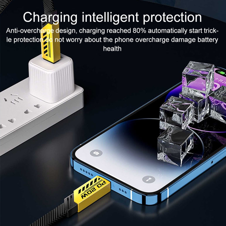 WK WDC-189 Armor Series 2 in 1 65W USB-C/Type-C to USB-C/Type-C+8 Pin Magnetic Data Cable, Length: 1.2m(Yellow) - free shipping - PMC TechLife - Order now!