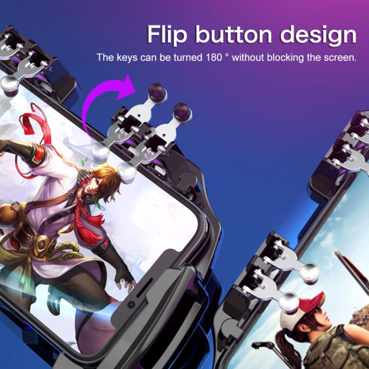 AK77 4000mAh Battery Edition Six-finger Linkage Multi-function Mobile Phone Gamepad with Bracket, Suitable for 4.7-6.5 inch Mobile Phones - Cooling Fan Radiator by PMC TechLife | Online Shopping South Africa | PMC TechLife
