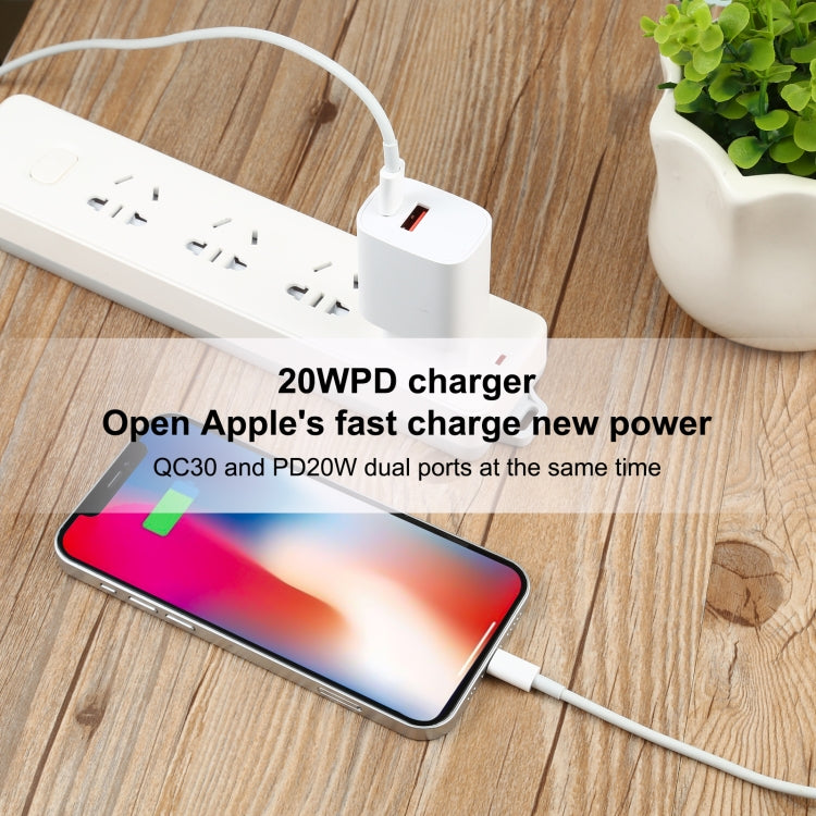 T087 20W USB-C / Type-C + USB Ports Fast Charging Travel Charger, EU Plug - USB Charger by PMC Jewellery | Online Shopping South Africa | PMC Jewellery