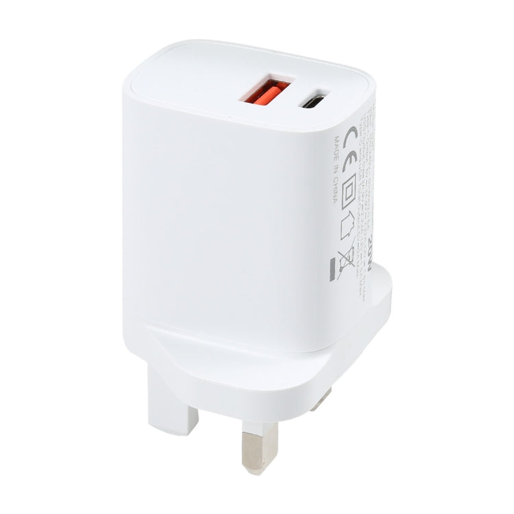 E087 20W USB-C / Type-C + USB Ports Fast Charging Travel Charger, UK Plug - USB Charger by PMC Jewellery | Online Shopping South Africa | PMC Jewellery