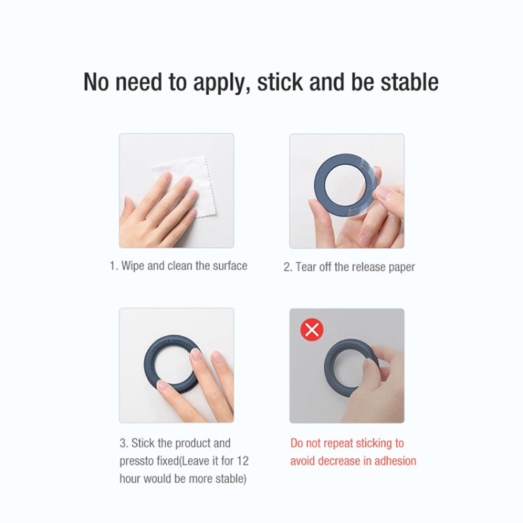 NILLKIN Portable PU Leather Magnetic Ring Sticker (Blue) - Hand-Sticking Bracket by NILLKIN | Online Shopping South Africa | PMC TechLife
