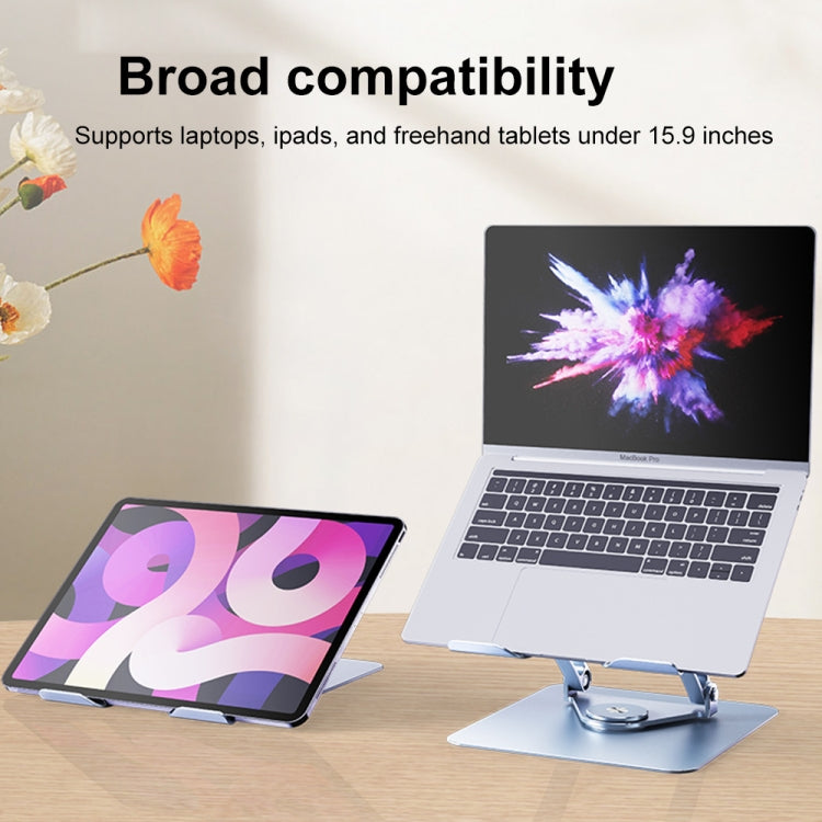 R-JUST HZ39 Triangular Swivel Lift Laptop Stand (Silver) - free shipping - PMC TechLife - Order now!