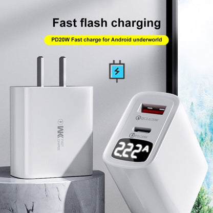 WK WP-U109 Max 20W USB + Type-C Fast Charging with Digital Display , Plug Type: US Plug - USB Charger by WK | Online Shopping South Africa | PMC Jewellery