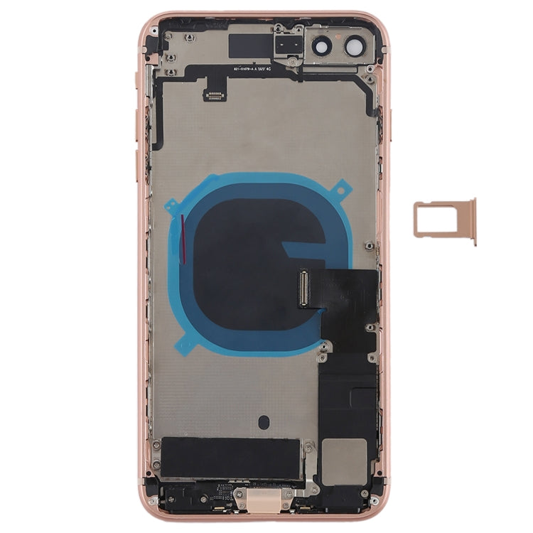 Battery Back Cover Assembly with Side Keys & Vibrator & Speaker Ringer Buzzer & Power Button + Volume Button Flex Cable & Card Tray for iPhone 8 Plus(Rose Gold) - Back Cover by PMC TechLife | Online Shopping South Africa | PMC TechLife