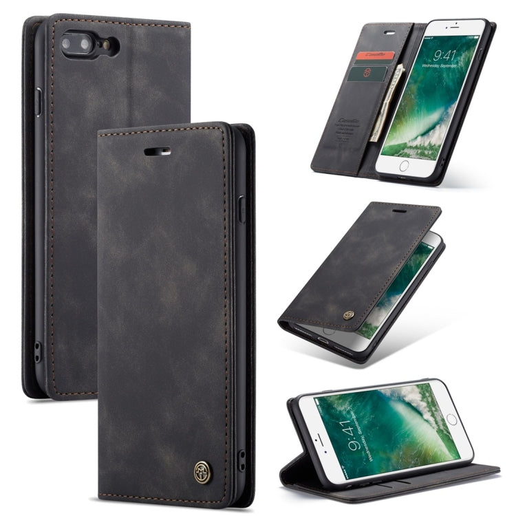 CaseMe-013 Multifunctional Retro Frosted Horizontal Flip Leather Case for iPhone 7 Plus / 8 Plus, with Card Slot & Holder & Wallet(Black) - More iPhone Cases by CaseMe | Online Shopping South Africa | PMC Jewellery