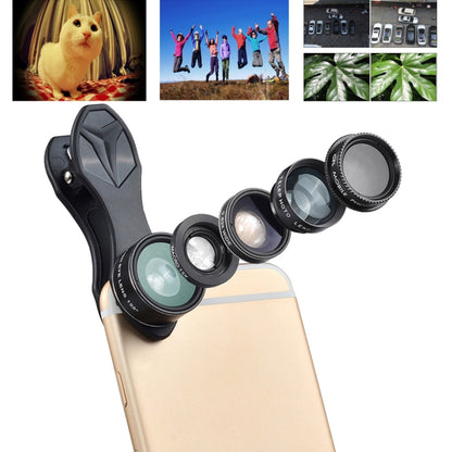 APEXEL APL-DG5 5 in 1 Universal 15X Macro Lens+0.63X Wide-angle Lens+198 Degrees Fisheye Lens+2X Telephoto Lens+CPL Lens, For iPhone, Samsung, Huawei, Xiaomi, HTC and Other Smartphones, Ultra-thin Digital Camera - Combination Lens by APEXEL | Online Shopping South Africa | PMC Jewellery