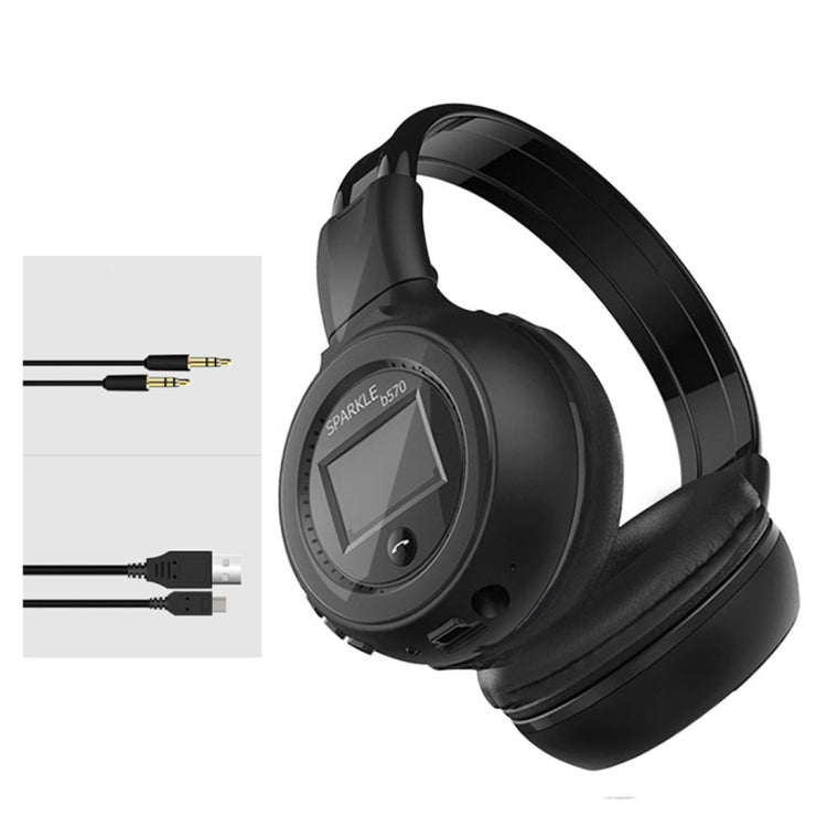 ZEALOT B570 Stereo Wired Wireless Bluetooth Subwoofer Headset with LED Color Screen Design & HD Microphone & FM, For Mobile Phones & Tablets & Laptops, Support 32GB TF Card Maximum(Black) - free shipping - PMC TechLife - Order now!