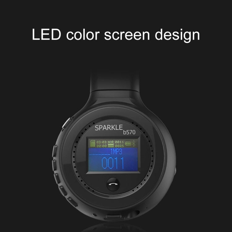 ZEALOT B570 Stereo Wired Wireless Bluetooth Subwoofer Headset with LED Color Screen Design & HD Microphone & FM, For Mobile Phones & Tablets & Laptops, Support 32GB TF Card Maximum(Grey) - free shipping - PMC TechLife - Order now!