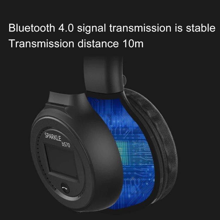 ZEALOT B570 Stereo Wired Wireless Bluetooth Subwoofer Headset with LED Color Screen Design & HD Microphone & FM, For Mobile Phones & Tablets & Laptops, Support 32GB TF Card Maximum(Grey) - free shipping - PMC TechLife - Order now!