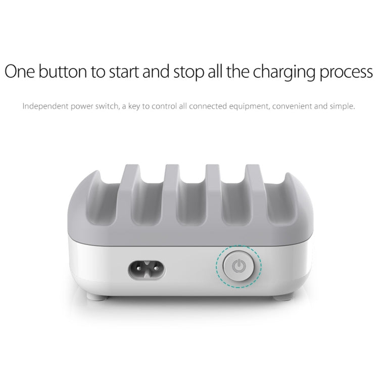 ORICO DUK-5P 40W 5 USB Ports Smart Charging Station with Phone & Tablet Stand(Black) - Multifunction Charger by ORICO | Online Shopping South Africa | PMC TechLife | Buy Now Pay Later Mobicred