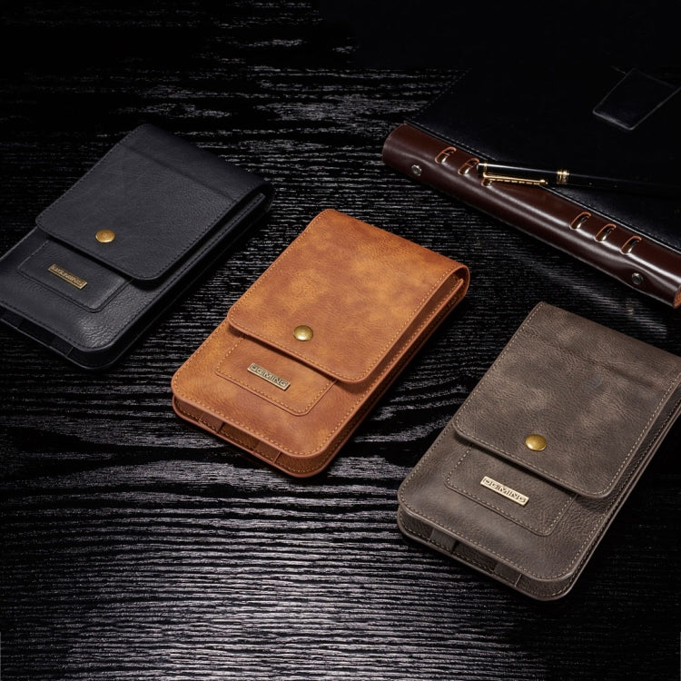 DG.MING Universal Cowskin Leather Protective Case Bag Waist Bag with Card Slots & Hook, For iPhone, Samsung, Sony, Huawei, Meizu, Lenovo, ASUS, Oneplus, Xiaomi, Cubot, Ulefone, Letv, DOOGEE, Vkworld, and other Smartphones Below 6.5 inch(Black) - More iPhone Cases by DG.MING | Online Shopping South Africa | PMC TechLife | Buy Now Pay Later Mobicred