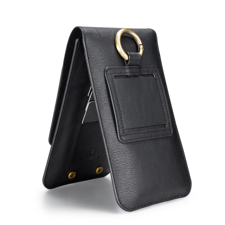 DG.MING Universal Cowskin Leather Protective Case Bag Waist Bag with Card Slots & Hook, For iPhone, Samsung, Sony, Huawei, Meizu, Lenovo, ASUS, Oneplus, Xiaomi, Cubot, Ulefone, Letv, DOOGEE, Vkworld, and other Smartphones Below 6.5 inch(Black) - More iPhone Cases by DG.MING | Online Shopping South Africa | PMC TechLife | Buy Now Pay Later Mobicred
