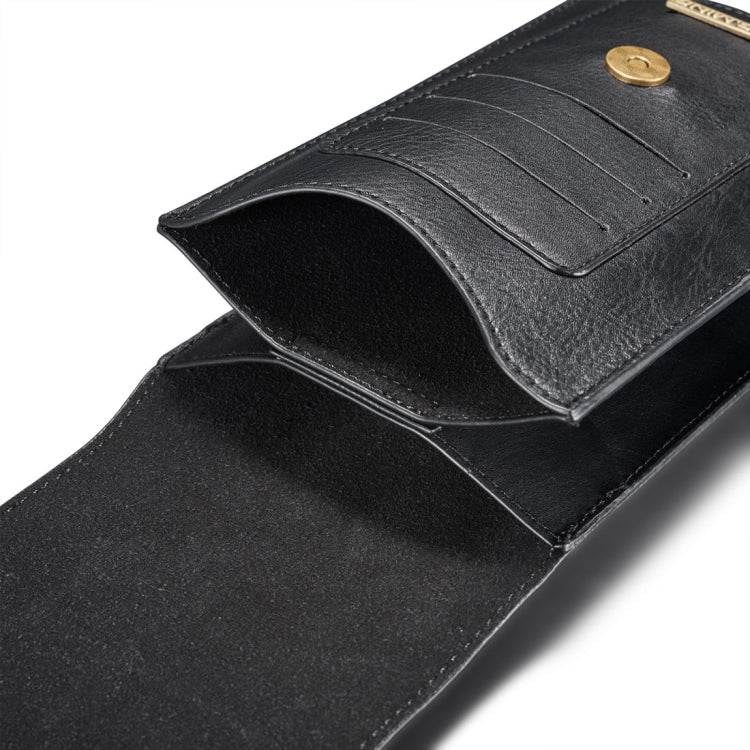 DG.MING Universal Cowskin Leather Protective Case Bag Waist Bag with Card Slots & Hook, For iPhone, Samsung, Sony, Huawei, Meizu, Lenovo, ASUS, Oneplus, Xiaomi, Cubot, Ulefone, Letv, DOOGEE, Vkworld, and other Smartphones Below 6.5 inch(Black) - More iPhone Cases by DG.MING | Online Shopping South Africa | PMC TechLife | Buy Now Pay Later Mobicred