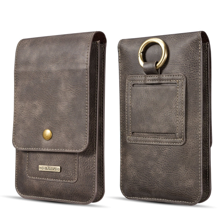 DG.MING Universal Cowskin Leather Protective Case Bag Waist Bag with Card Slots & Hook, For iPhone, Samsung, Sony, Huawei, Meizu, Lenovo, ASUS, Oneplus, Xiaomi, Cubot, Ulefone, Letv, DOOGEE, Vkworld, and other Smartphones Below 6.5 inch(Grey) - free shipping - PMC TechLife - Order now!