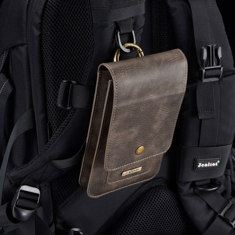 DG.MING Universal Cowskin Leather Protective Case Bag Waist Bag with Card Slots & Hook, For iPhone, Samsung, Sony, Huawei, Meizu, Lenovo, ASUS, Oneplus, Xiaomi, Cubot, Ulefone, Letv, DOOGEE, Vkworld, and other Smartphones Below 6.5 inch(Grey) - free shipping - PMC TechLife - Order now!