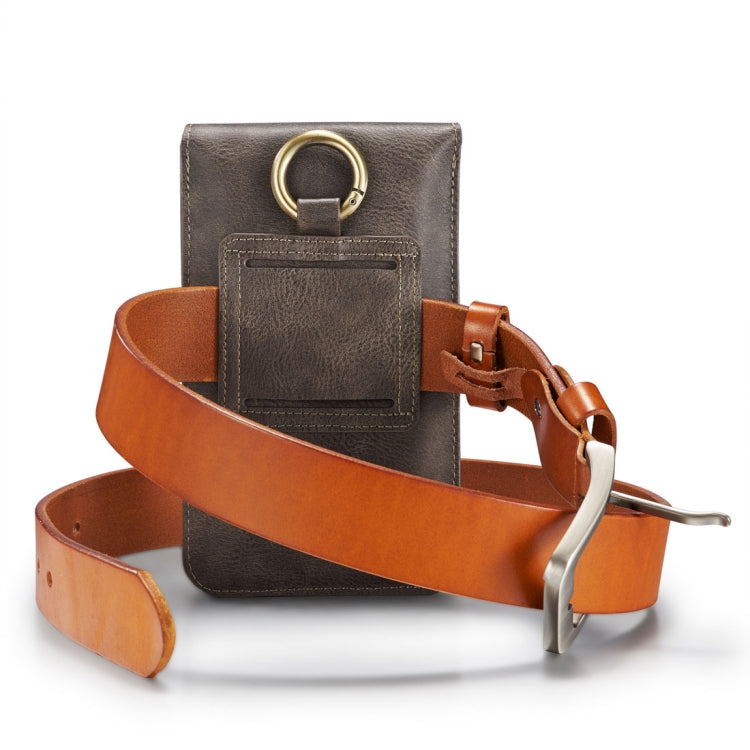 DG.MING Universal Cowskin Leather Protective Case Bag Waist Bag with Card Slots & Hook, For iPhone, Samsung, Sony, Huawei, Meizu, Lenovo, ASUS, Oneplus, Xiaomi, Cubot, Ulefone, Letv, DOOGEE, Vkworld, and other Smartphones Below 6.5 inch(Grey) - free shipping - PMC TechLife - Order now!