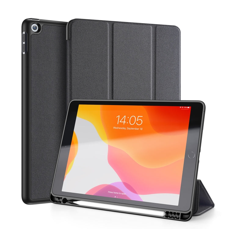 For iPad 10.2 DUX DUCIS Domo Series Horizontal Flip Magnetic PU Leather Case with Three-folding Holder & Pen Slot & Sleep / Wake-up Function (Black) - iPad 10.2 Cases by DUX DUCIS | Online Shopping South Africa | PMC TechLife | Buy Now Pay Later Mobicred