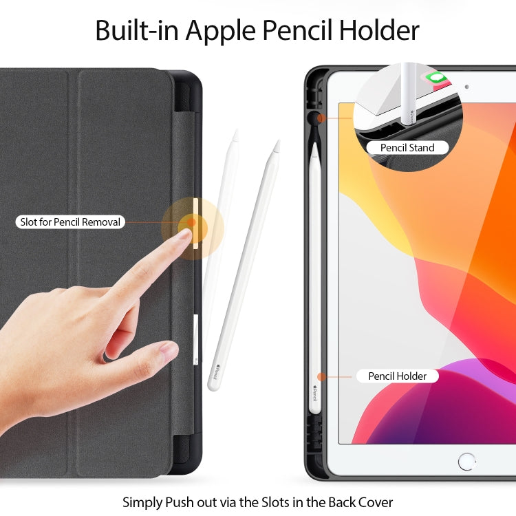 For iPad 10.2 DUX DUCIS Domo Series Horizontal Flip Magnetic PU Leather Case with Three-folding Holder & Pen Slot & Sleep / Wake-up Function (Black) - iPad 10.2 Cases by DUX DUCIS | Online Shopping South Africa | PMC TechLife | Buy Now Pay Later Mobicred