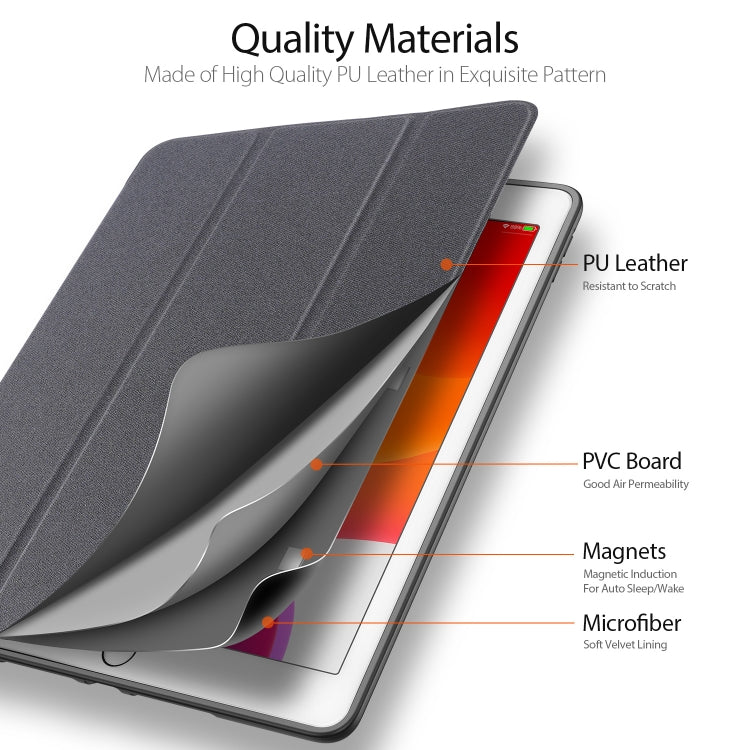 For iPad 10.2 DUX DUCIS Domo Series Horizontal Flip Magnetic PU Leather Case with Three-folding Holder & Pen Slot & Sleep / Wake-up Function (Black) - iPad 10.2 Cases by DUX DUCIS | Online Shopping South Africa | PMC TechLife | Buy Now Pay Later Mobicred