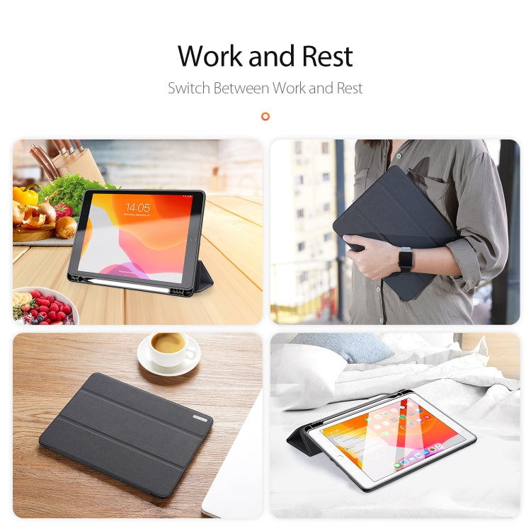 For iPad 10.2 DUX DUCIS Domo Series Horizontal Flip Magnetic PU Leather Case with Three-folding Holder & Pen Slot & Sleep / Wake-up Function (Black) - iPad 10.2 Cases by DUX DUCIS | Online Shopping South Africa | PMC TechLife | Buy Now Pay Later Mobicred