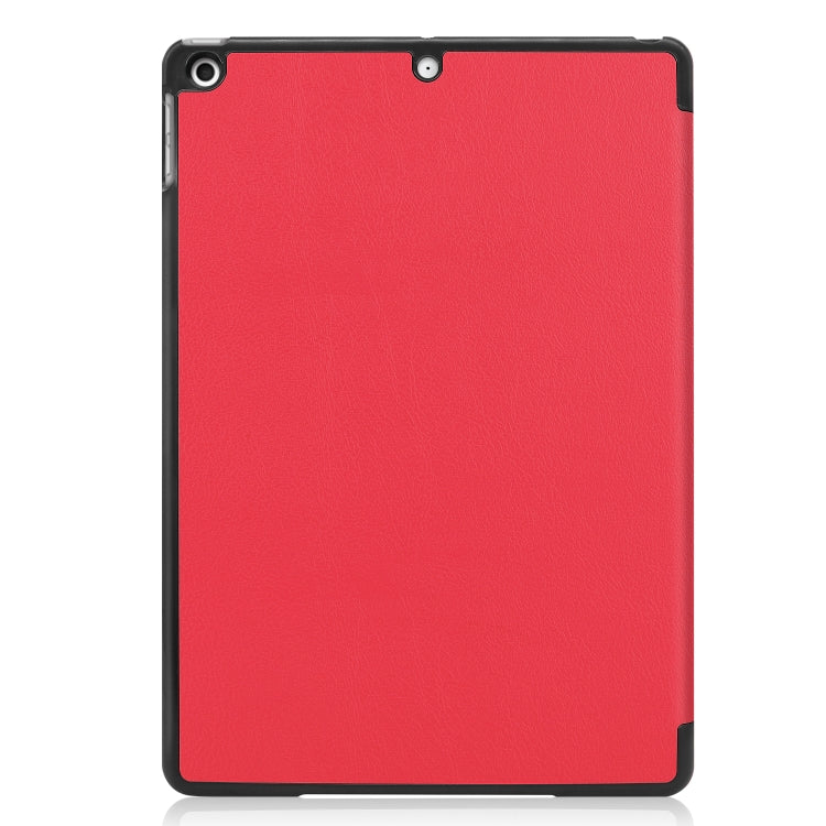 For iPad 10.2 Custer Texture Horizontal Flip Smart PU Leather Case with Sleep / Wake-up Function & Three-folding Holder (Red) - iPad 10.2 Cases by PMC Jewellery | Online Shopping South Africa | PMC Jewellery