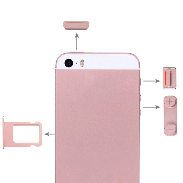 Side Buttons + SIM Card Tray for iPhone SE(Rose Gold) - SE 1st Generation Parts by PMC Jewellery | Online Shopping South Africa | PMC Jewellery