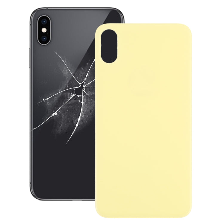 Easy Replacement Big Camera Hole Glass Back Battery Cover for iPhone X / XS(Yellow) - Back Cover by PMC Jewellery | Online Shopping South Africa | PMC Jewellery