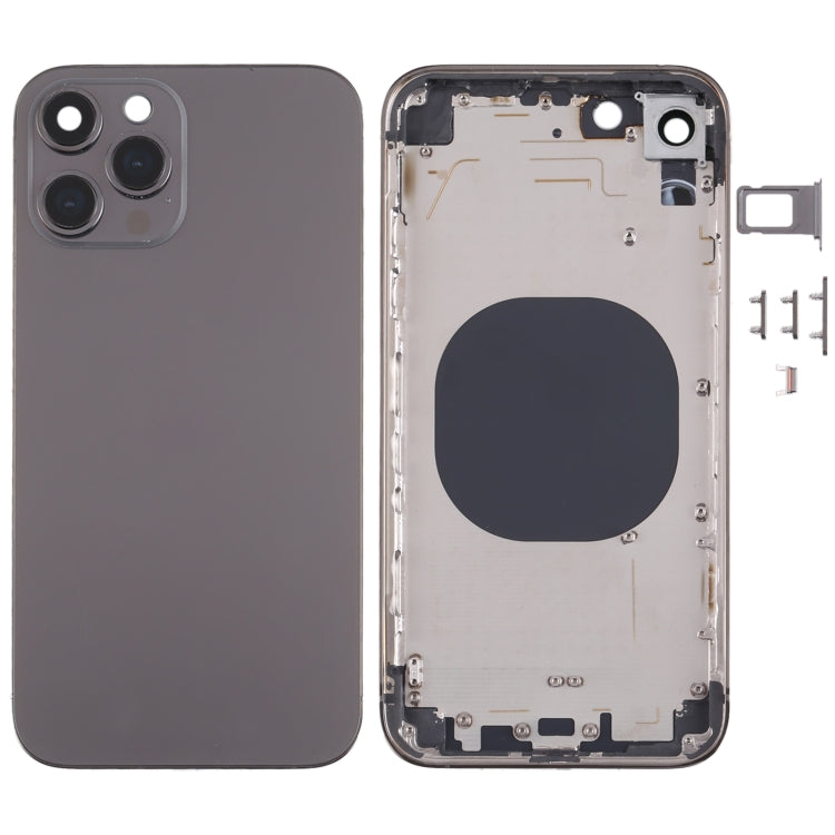 Stainless Steel Material Back Housing Cover with Appearance Imitation of iP13 Pro for iPhone XR(Black) - Back Cover by PMC TechLife | Online Shopping South Africa | PMC TechLife