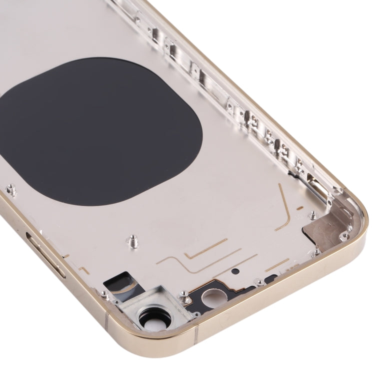 Stainless Steel Material Back Housing Cover with Appearance Imitation of iP13 Pro for iPhone XR(Gold) - Back Cover by PMC TechLife | Online Shopping South Africa | PMC TechLife | Buy Now Pay Later Mobicred