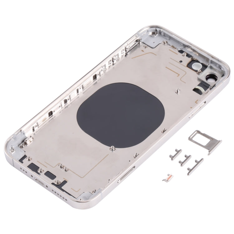 Stainless Steel Material Back Housing Cover with Appearance Imitation of iP13 Pro for iPhone XR(White) - Back Cover by PMC TechLife | Online Shopping South Africa | PMC TechLife | Buy Now Pay Later Mobicred