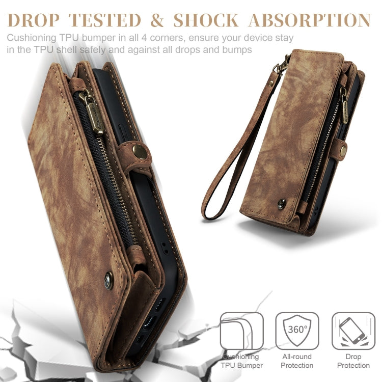 For iPhone XR CaseMe Detachable Multifunctional Horizontal Flip Leather Case with Card Slot & Holder & Zipper Wallet & Photo Frame (Brown) - More iPhone Cases by CaseMe | Online Shopping South Africa | PMC TechLife | Buy Now Pay Later Mobicred