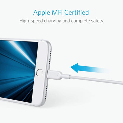 ANKER PowerLine II USB to 8 Pin MFI Certificated Charging Data Cable, Length: 0.9m(White) - MFI Cable by ANKER | Online Shopping South Africa | PMC Jewellery