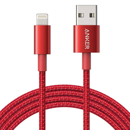 ANKER USB to 8 Pin Apple MFI Certificated Nylon Weaving Charging Data Cable, Length: 1m(Red) - MFI Cable by ANKER | Online Shopping South Africa | PMC Jewellery